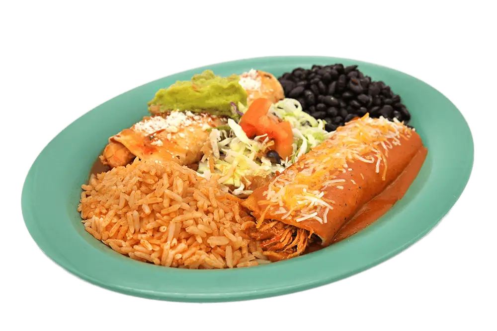 Enchiladas mexican food plate